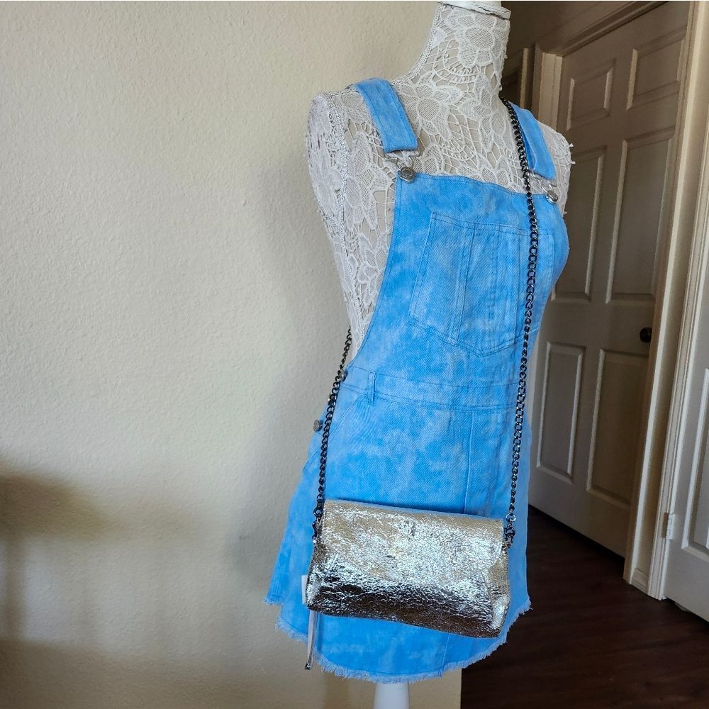 DAVI&DANI Boho Bib Overall Mini Dress Coastal Cowgirl Western New Size Large - Picture 11 of 11